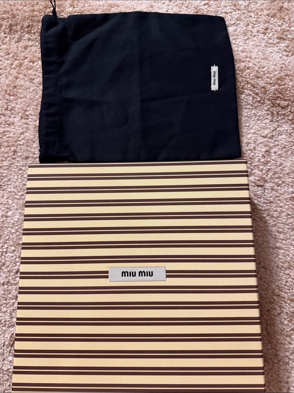 🧡 NEW Miu Miu Limited Edition Box and Black Drawstring Dust Bag